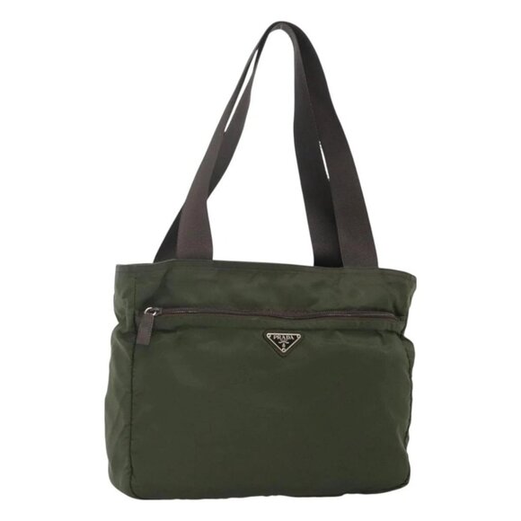 PRADA Tote Bag Nylon Khaki Auth BA3622 - Picture 1 of 16